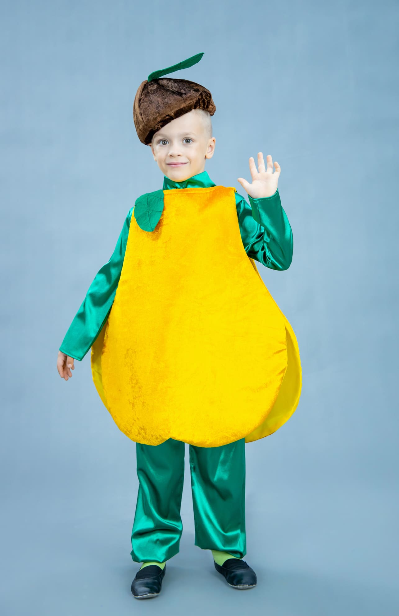 Костюм Яблока детский, карнавальный костюм Яблоко для ребенка, шапка и накидка, Лапландия