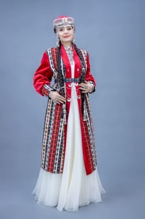 04164 Женский казахский национальный костюм в этно стиле