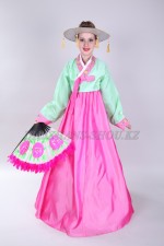 Подростковый корейский костюм ханбок розовый