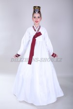 Подростковый корейский костюм ханбок белый
